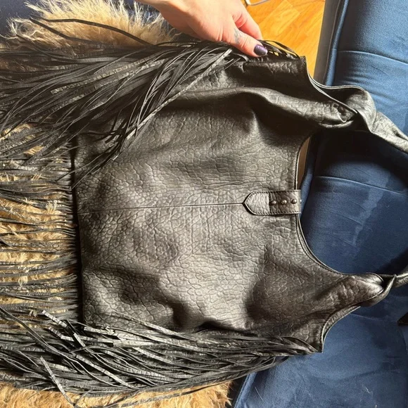 Free people pleather hobo fringe bag - Picture 3 of 8